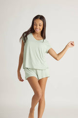 Faceplant Dreams - Bamboo V-neck Tee Shirt: Sage / Large