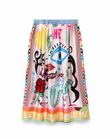 Me369 - Alex Printed Midi Skirt - Xxs / Tattoo