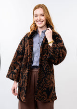 Tapestry Sherpa Coat in Brown by Ivy Jane, view 1
