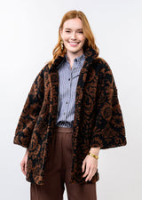 Tapestry Sherpa Coat in Brown by Ivy Jane, view 2