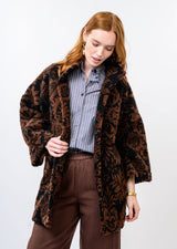 Tapestry Sherpa Coat in Brown by Ivy Jane, view 3