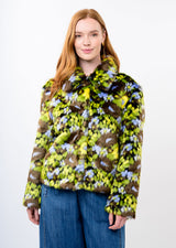 Floral Faux Fur Jacket in Brown by Ivy Jane, view 1