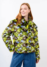 Floral Faux Fur Jacket in Brown by Ivy Jane, view 2