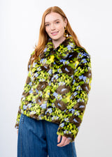 Floral Faux Fur Jacket in Brown by Ivy Jane, view 3