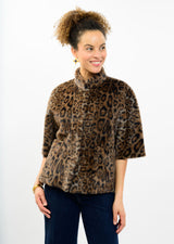 Faux Fur Capelet in Leopard by Ivy Jane, view 2