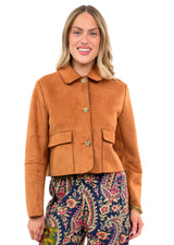 Suede Patch Pocket Jacket in Cinnamon by Ivy Jane, view 1
