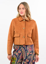 Suede Patch Pocket Jacket in Cinnamon by Ivy Jane, view 3