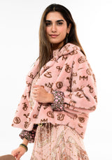 Branded Fur Jacket in Blush by Ivy Jane, view 1