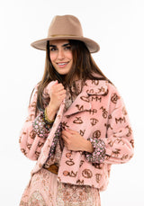 Branded Fur Jacket in Blush by Ivy Jane, view 2
