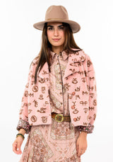 Branded Fur Jacket in Blush by Ivy Jane, view 4