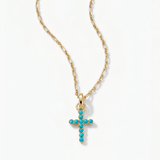 Joy Dravecky Francesca Cross Necklace in Turquoise