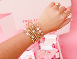Lolo Pearl Bracelet in Gold by Beaded Blondes
