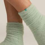 Faceplant Dreams - Soft Fuzzy Lounge Socks: Fog