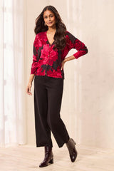 High-Rise Ponte Crop Pants in Black - view 1
