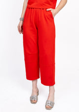Barrel Knit Pant in Red