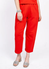 Barrel Knit Pant in Red