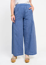 Wide Leg Stripe Pant in Blue view 3