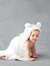 Little Giraffe - Luxe™ Baby Towel: Silver