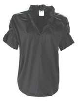 Crosby Silky Poplin Shirt in Black view 3