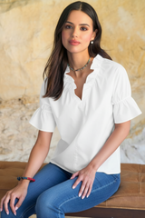 Crosby Silky Poplin Shirt in White