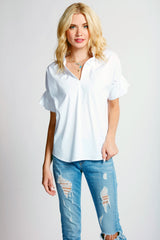 Crosby Silky Poplin Shirt in White view 5