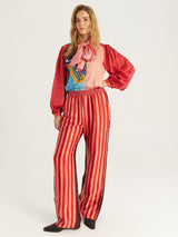 ME369 Bailey Red Aura Straight-Leg Pants — view 4