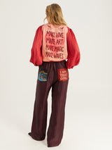 ME369 Bailey Red Aura Straight-Leg Pants — view 3