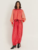 ME369 Sola Red Aura Puff-Sleeve Shirt — view 1