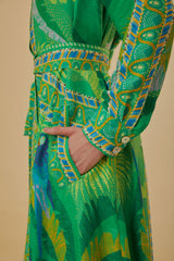 Farm Rio - Green Macaw Scarf Lenzing Ecovero Viscose
