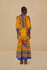 Farm Rio - Yellow Floral Yard Lenzing Ecovero Euroflax Maxi