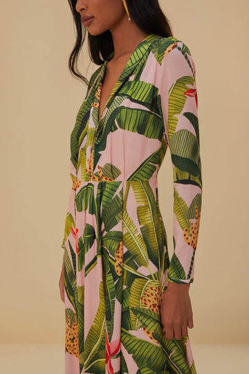 Farm Rio - Pink Banana Leaves Maxi Dress Julien's a Lifestyle Store Farm Rio - Pink Banana Leaves Maxi Dress Julien's a Lifestyle Store