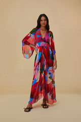 Farm Rio - Watercolor Floral Blue Maxi Dress
