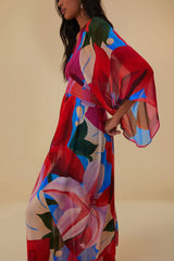 Farm Rio - Watercolor Floral Blue Maxi Dress