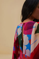 Farm Rio - Watercolor Floral Blue Maxi Dress
