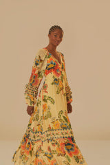 Farm Rio - Sand Delicate Garden Maxi Dress