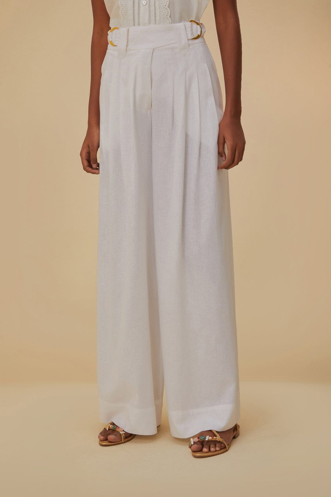 Farm Rio - Off-White Linen Low Waist Pants – Julien's a Lifestyle