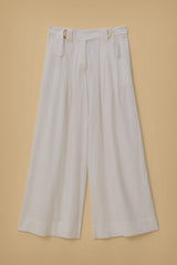 Farm Rio - Off-white Linen Low Waist Pants