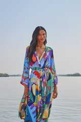 Farm Rio - Tropical Scenario Multicolor Long Kimono