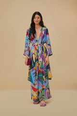 Farm Rio - Tropical Scenario Multicolor Long Kimono