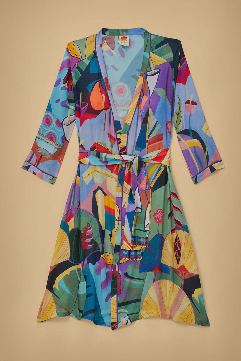 Farm Rio - Tropical Scenario Multicolor Long Kimono