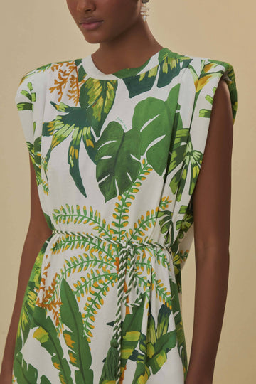 Farm Rio - Tropical Forest Off-White T-Shirt Dress Julien's a Lifestyle Store Farm Rio - Tropical Forest Off-White T-Shirt Dress Julien's a Lifestyle Store