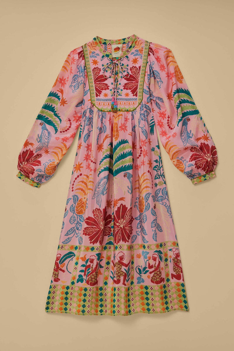 Farm Rio - Pink Fruits Queen Scarf Midi Dress