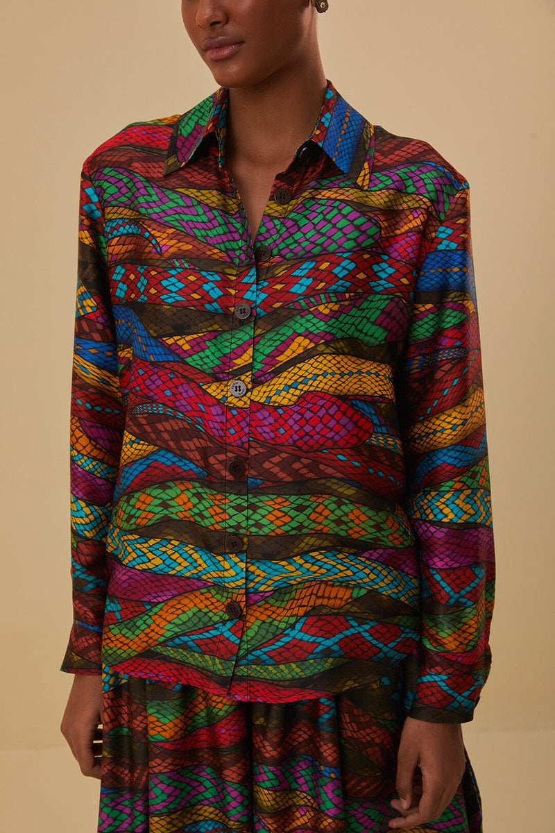 Farm Rio - Multicolor Mirage Shirt Long Sleeves