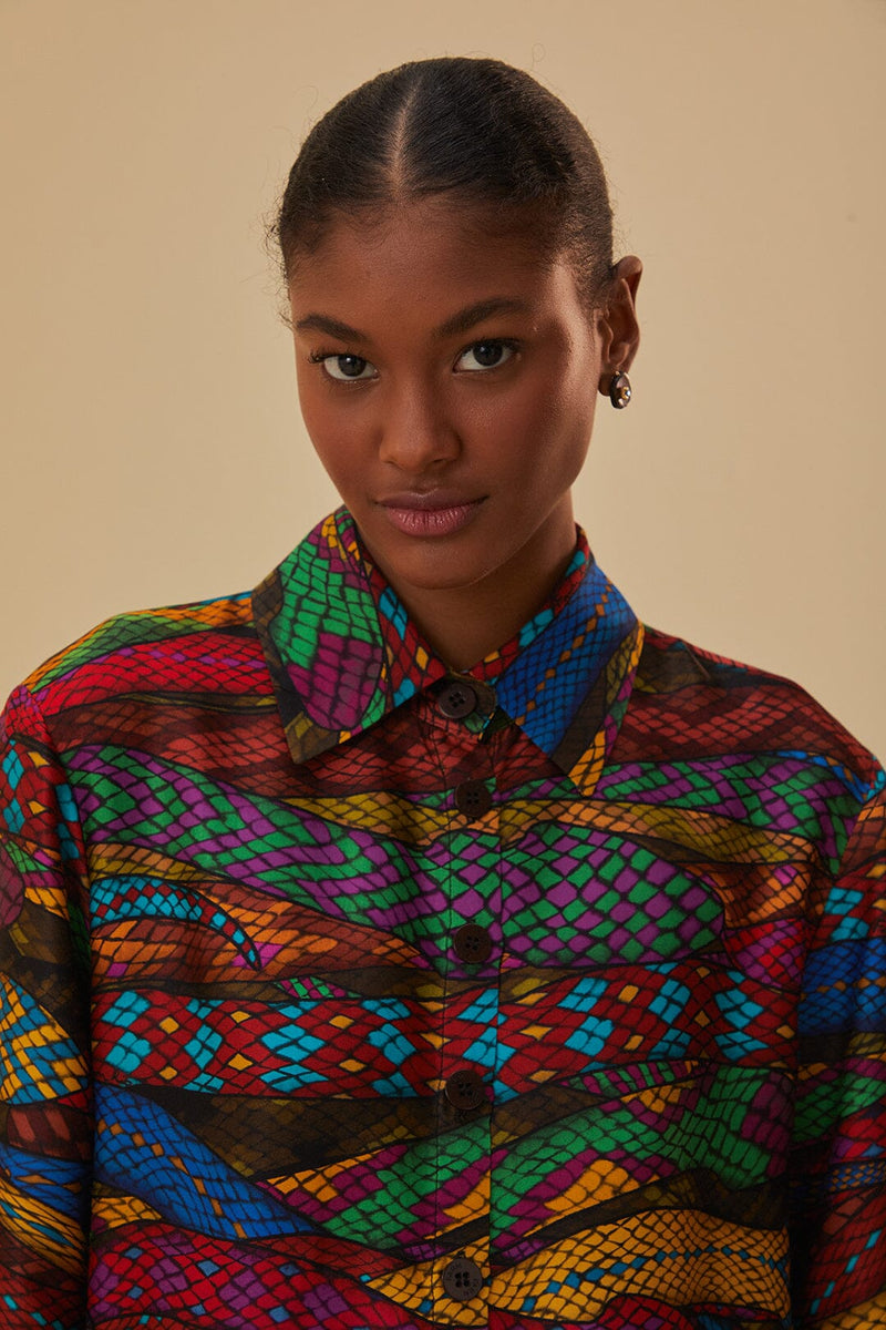 Farm Rio - Multicolor Mirage Shirt Long Sleeves