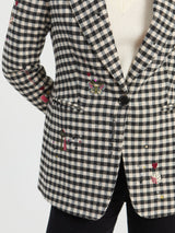 Rock Embroidered Check Blazer by Vilagallo - view 3