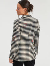 Rock Embroidered Check Blazer by Vilagallo - view 4