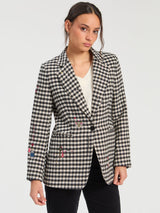 Rock Embroidered Check Blazer by Vilagallo - view 1
