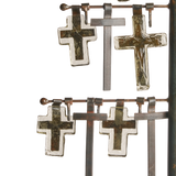 Jan Barboglio Hijos small glass cross with iron cross back and forged hook