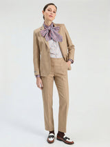 Carole Beige Herringbone Trousers by Vilagallo - view 1