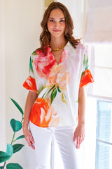 Crosby Top in Peony Floral view 3